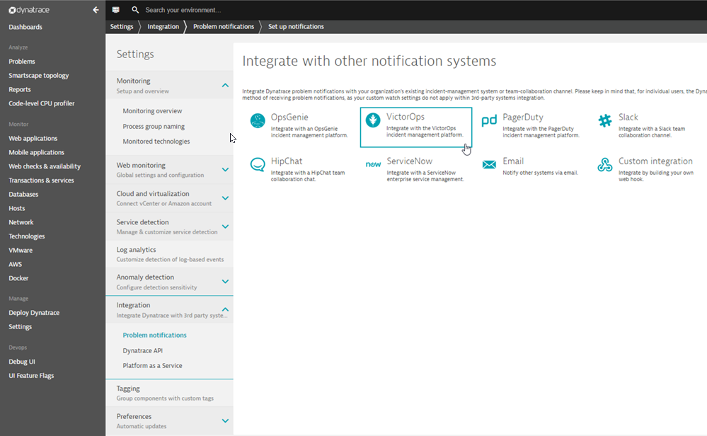 Dynatrace APM Integration Guide VictorOps Splunk On Call Software