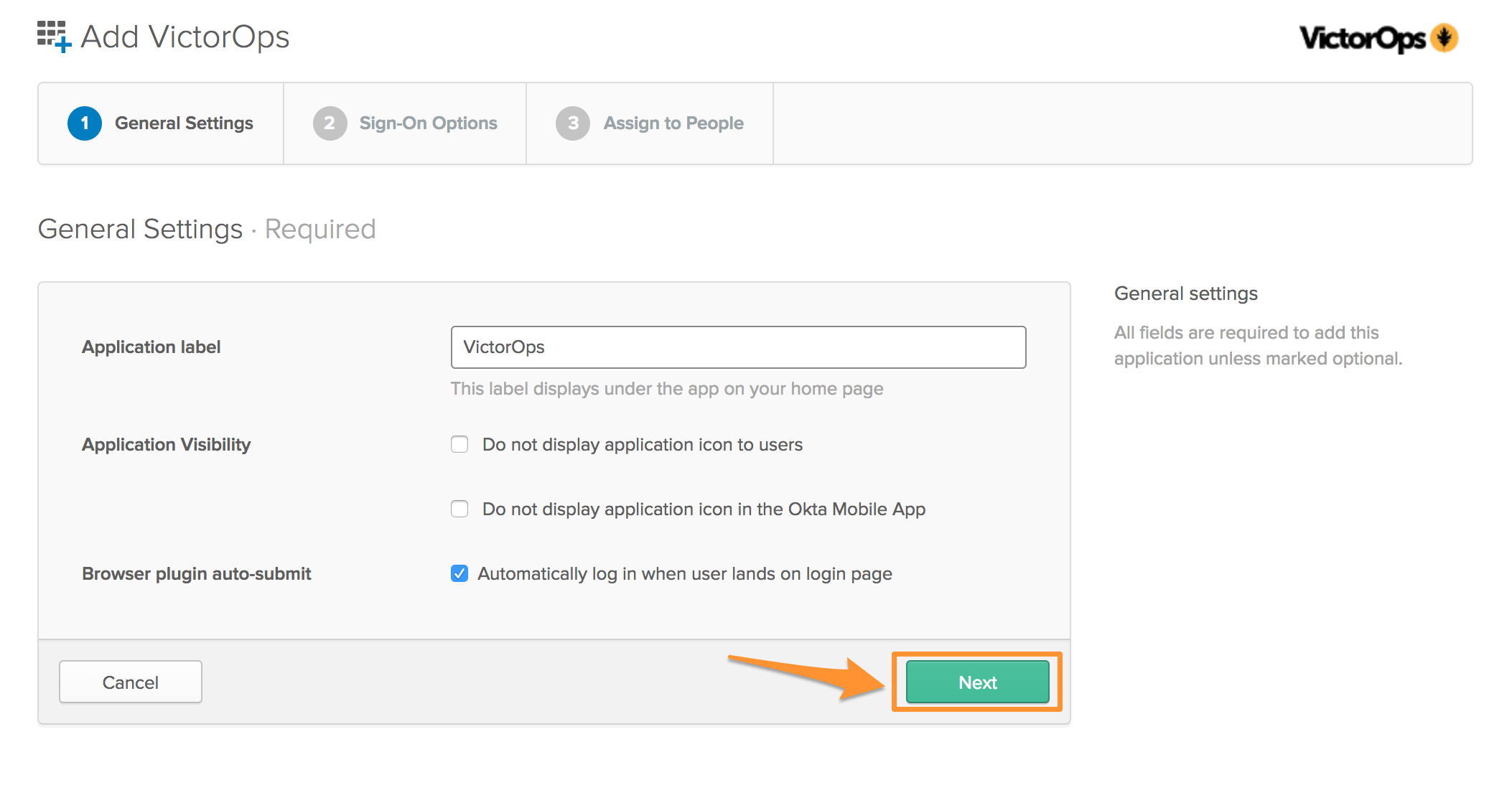 VictorOps Okta SSO setup step 5