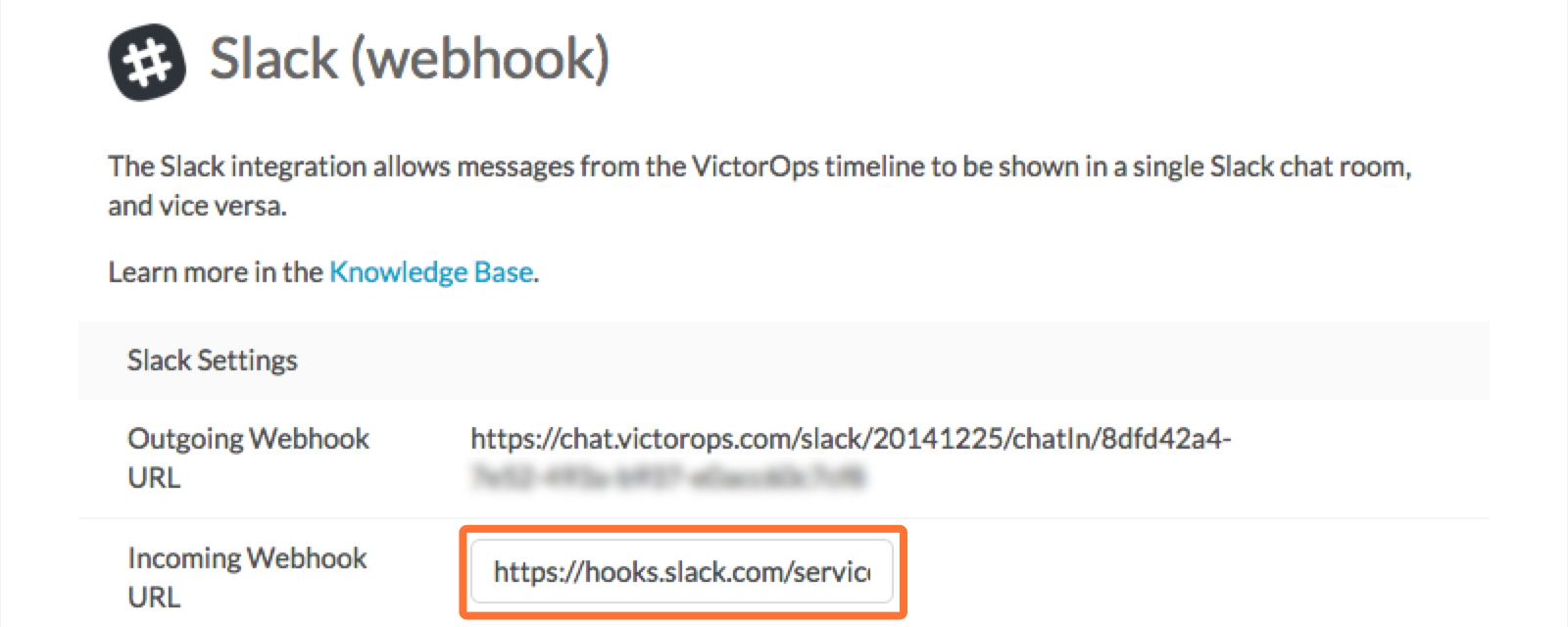 Paste the URL into the Incoming Webhook URL section.