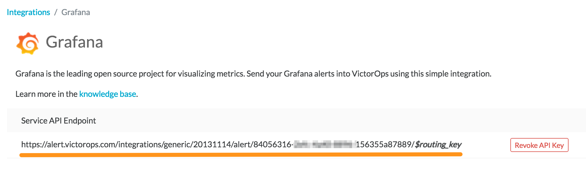 Copy service api endpoint for Grafana - VictorOps