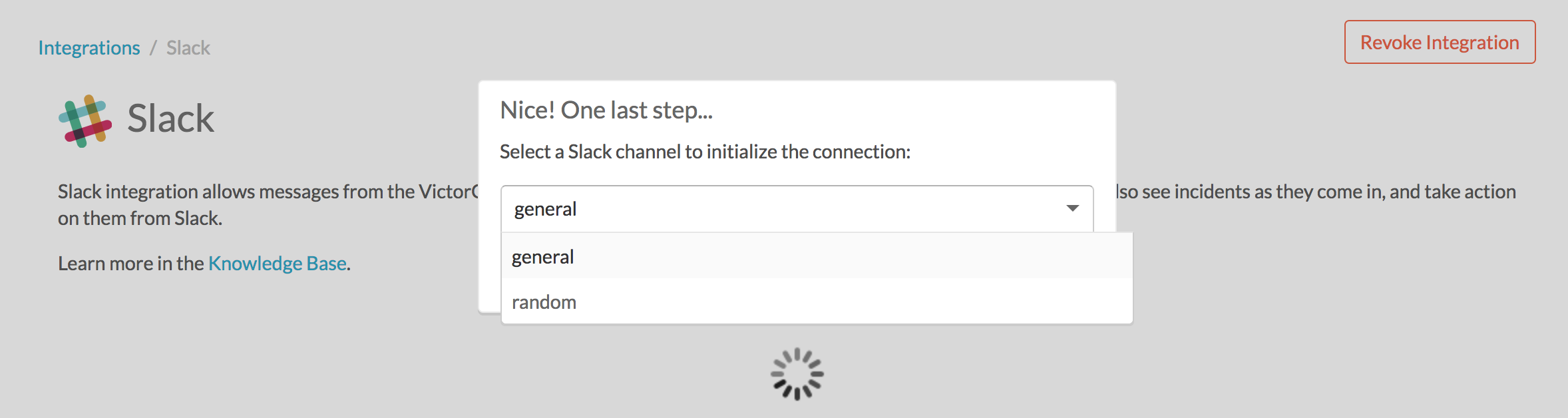 choosing a slack channel - slack victorops integration
