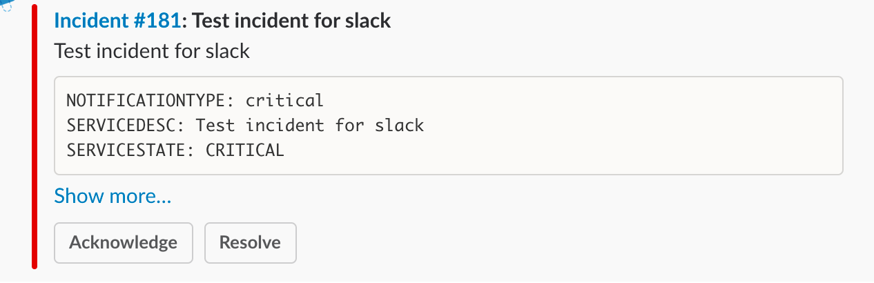 Victorops Slack test incident 1