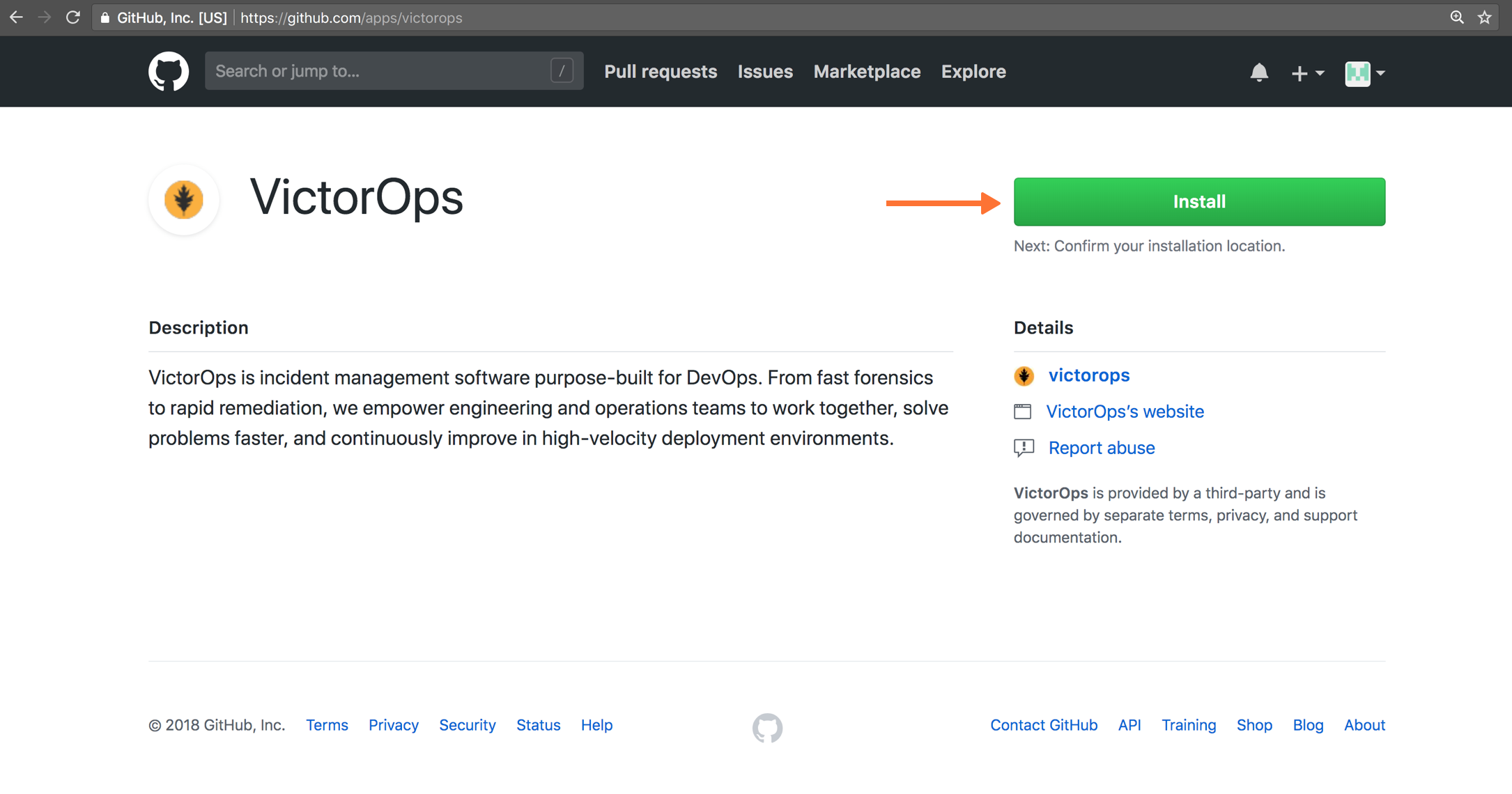 select install victorops in github