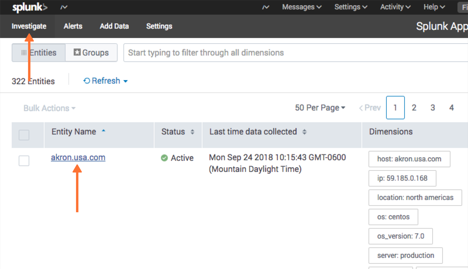 select an entity splunk sii victorops