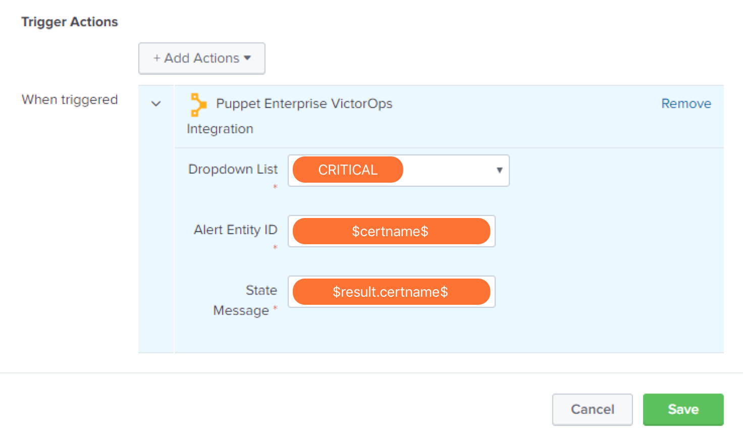 create an incident victorops puppet enterprise variable configuration