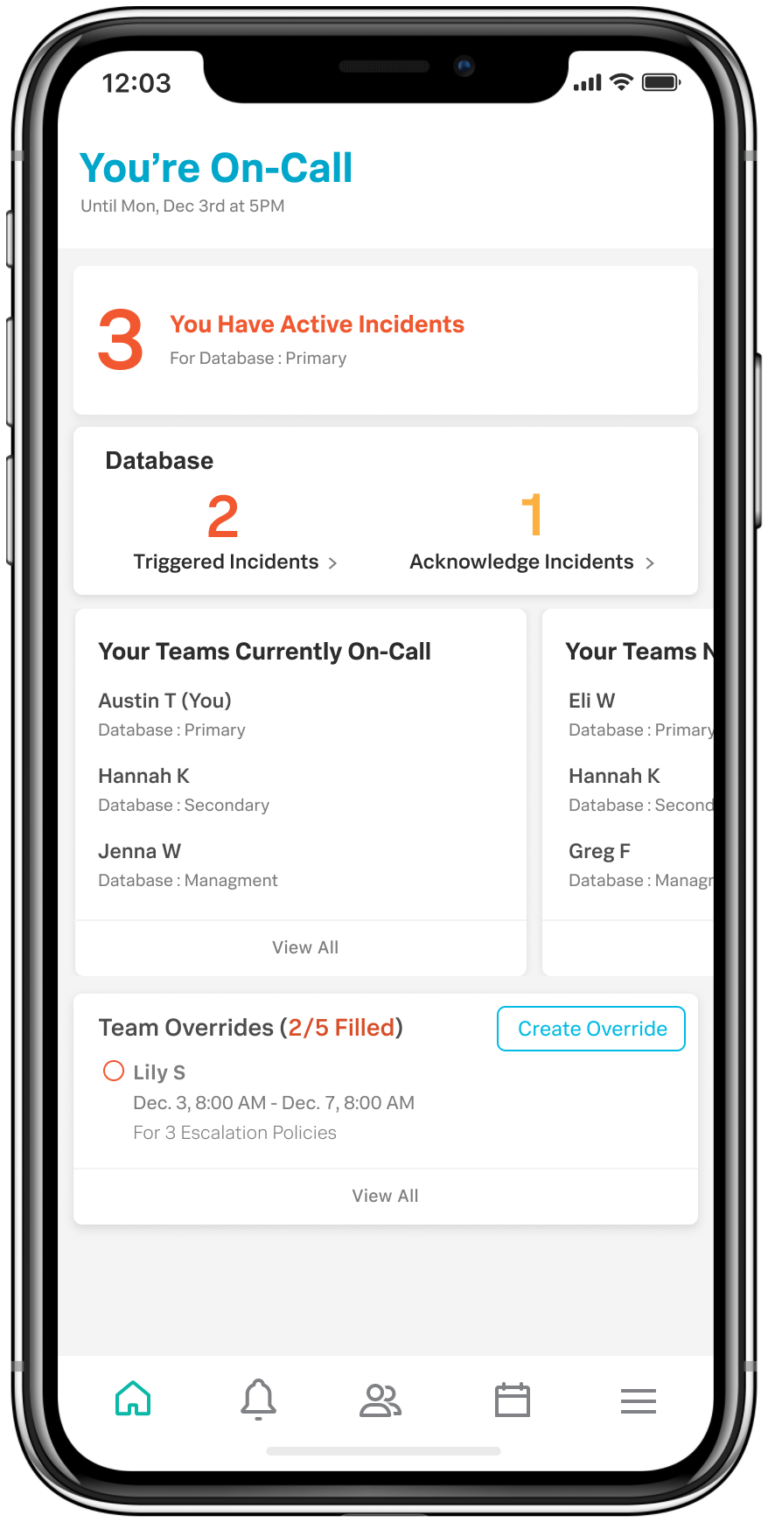 Mobile App - Home Page | Splunk On-Call Software